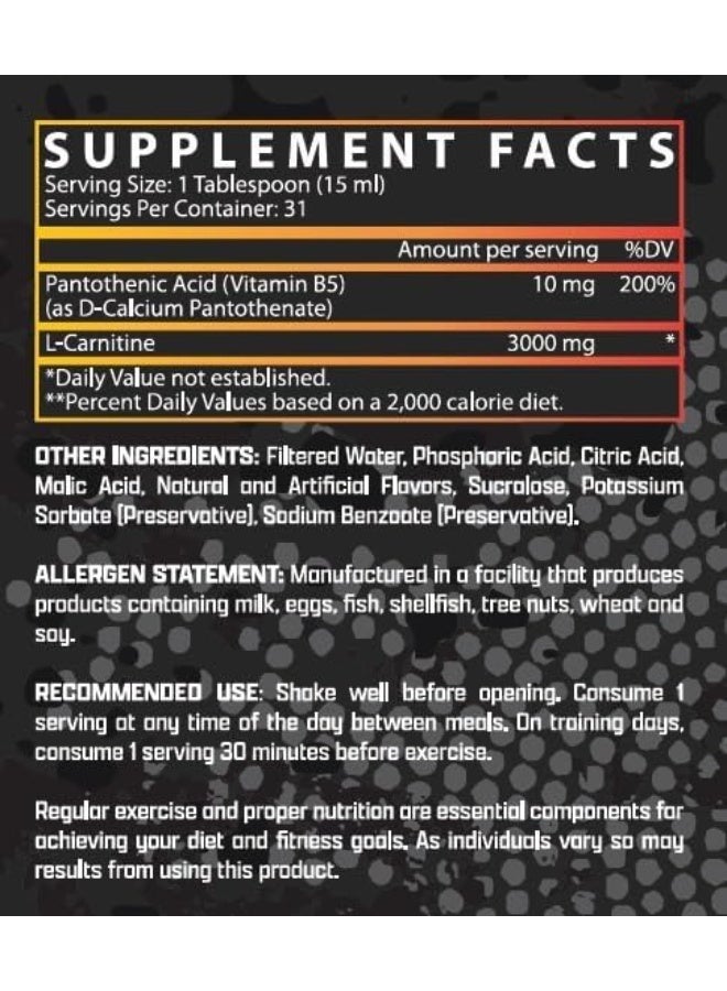 نورتكس ريسيرش نوتريكس ريزيرش كارنيتين سائل 3000 | كارنيتين سائل ممتاز، دعم لفقدان الدهون | برتقال مانجو | 465 مل - Image 5